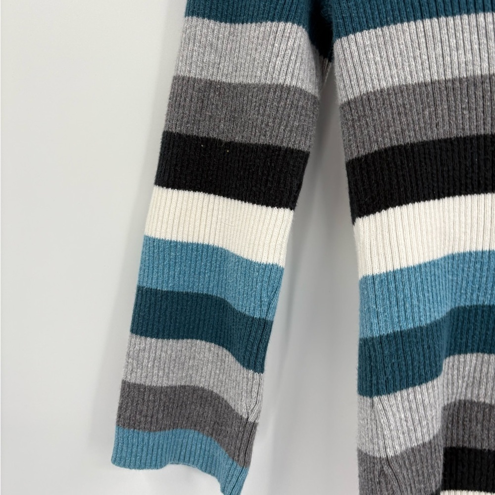 Croft and borrow blue 90s retro 2000s stripe v neck long sleeve sweater small - Picture 5 of 13